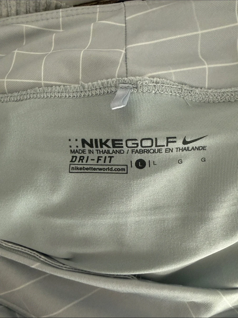 Nike Light Gray Mini Skort with White Diamond Grid